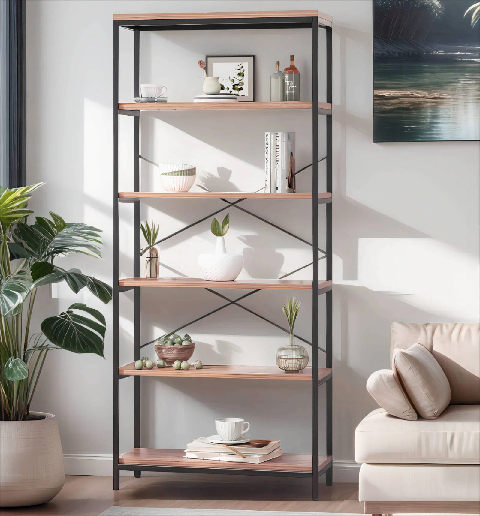 Aidann 70.9'' H X 31.6'' W Iron Standard Bookcase | Wayfair North America