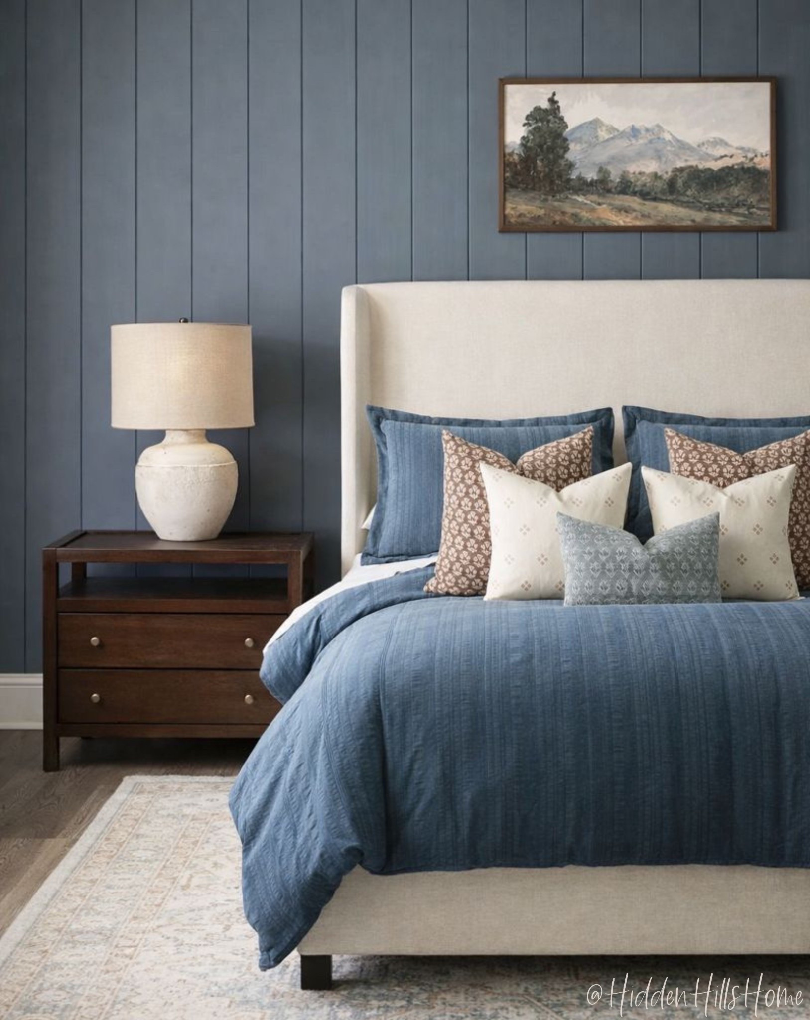 Bedroom decor ideas, master bedroom mood board, Tilly bed, bedroom inspiration, bedding ideas, bedroom design #bedroom
Wall color is SW Granite Peak

#LTKHome #LTKSaleAlert