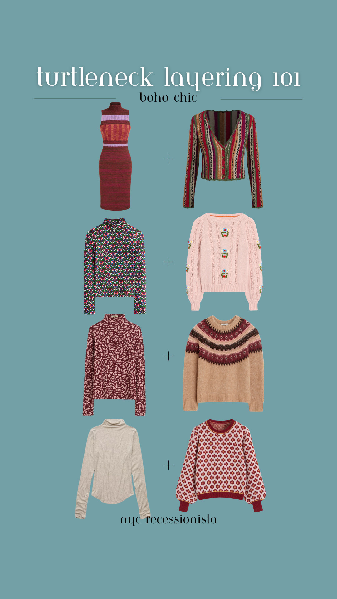 How to layer turtlenecks with a boho chic vibe! 

 #LTKSeasonal #LTKFindsUnder100 #LTKStyleTip