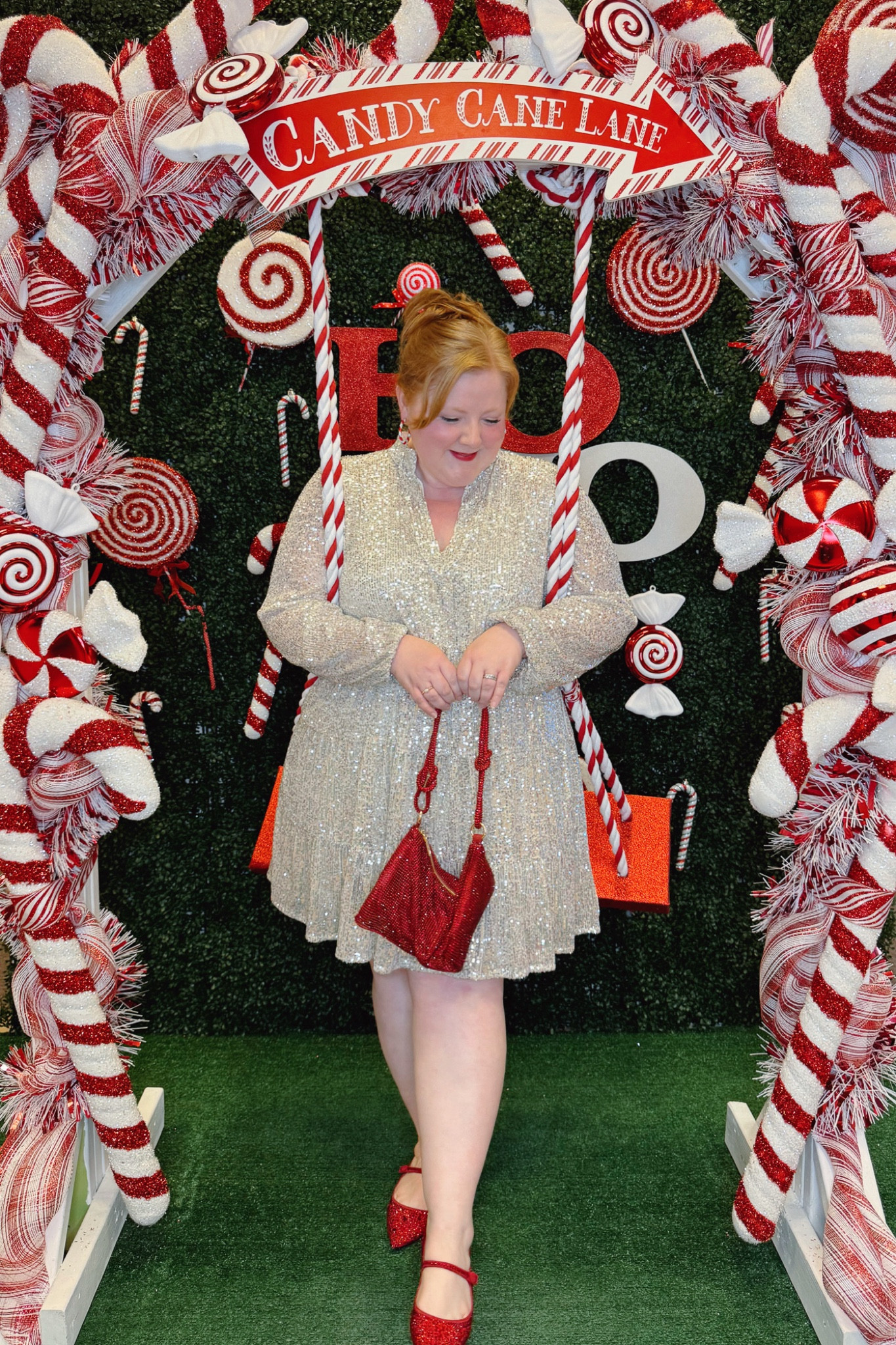 Silver and Red Sequin Holiday Outfit ❤️🤍✨ 

#LTKMidsize #LTKPlusSize #LTKHoliday