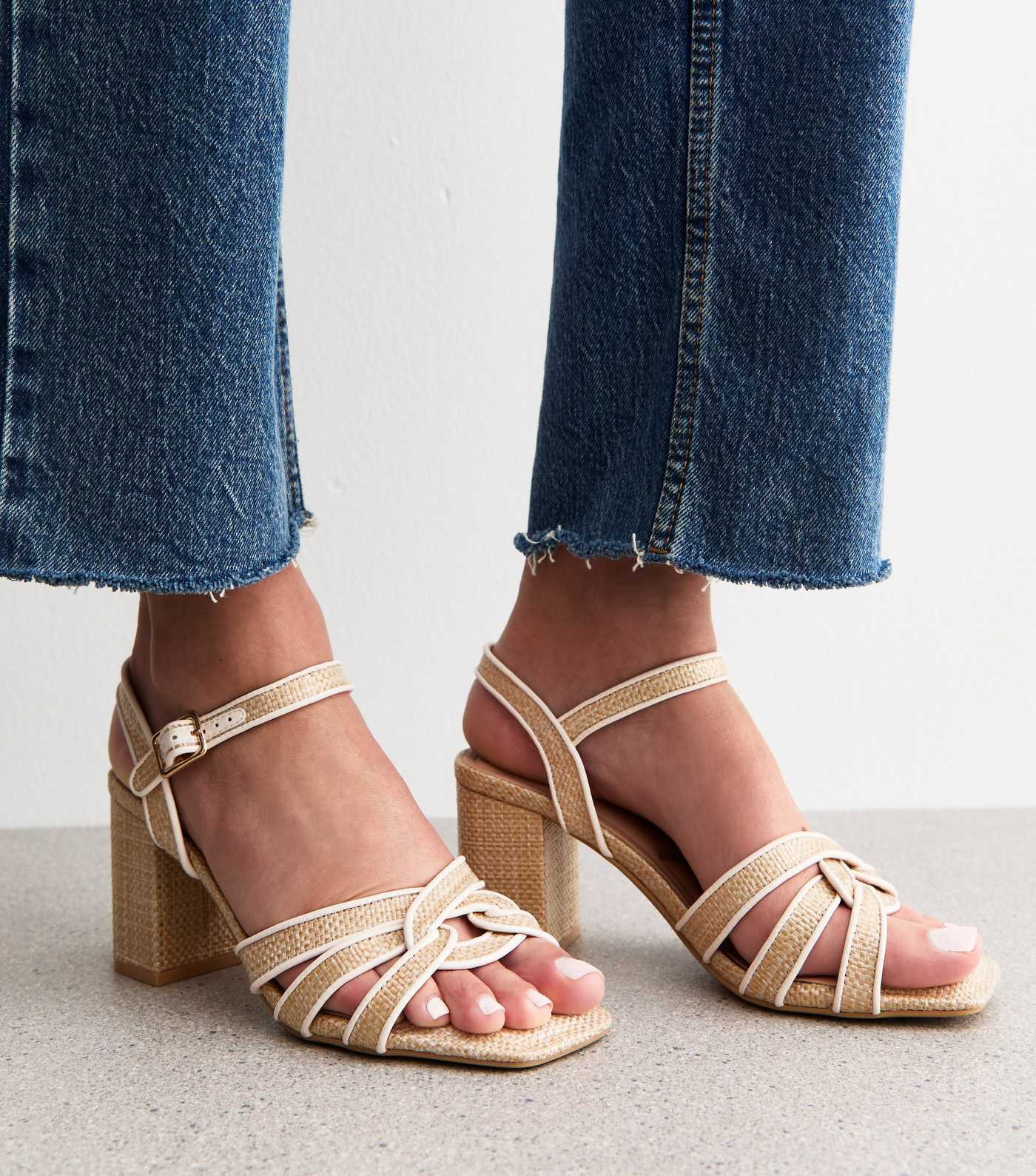 Camel Raffia Look Twist Strap Sandals | New Look | New Look (UK)