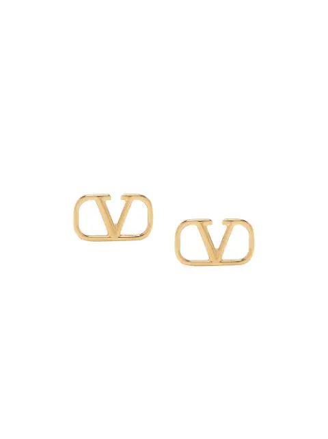 Valentino Garavani VLOGO Stud Earrings - Farfetch | Farfetch Global