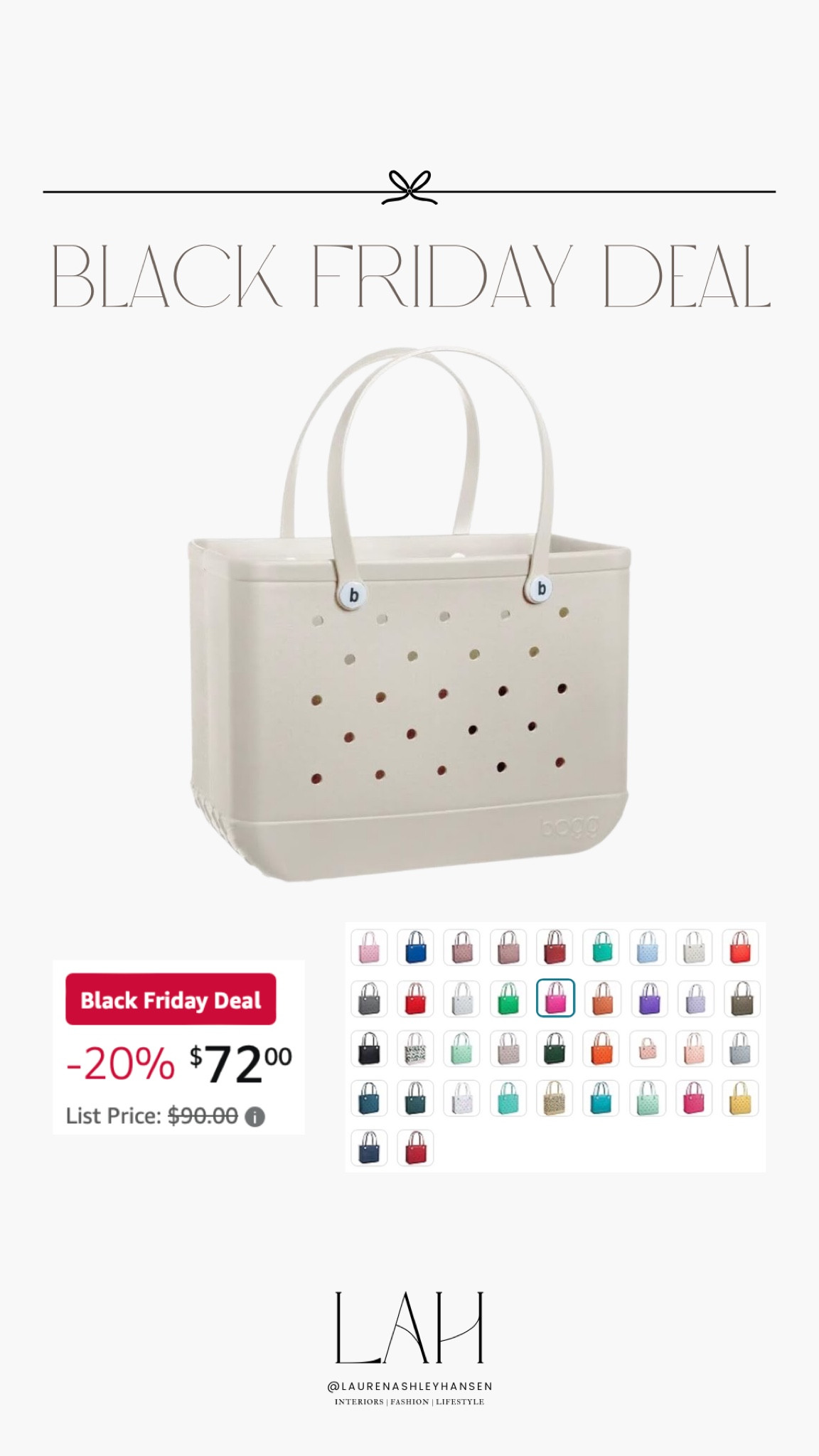 All Bogg bag sizes are 20% off and available in tons of colors! These are the perfect bags for the beach or pool. Easily get water, sand, etc out with the holes, dries easily, and super easy to keep clean! 

#LTKCyberWeek #LTKSaleAlert #LTKItBag