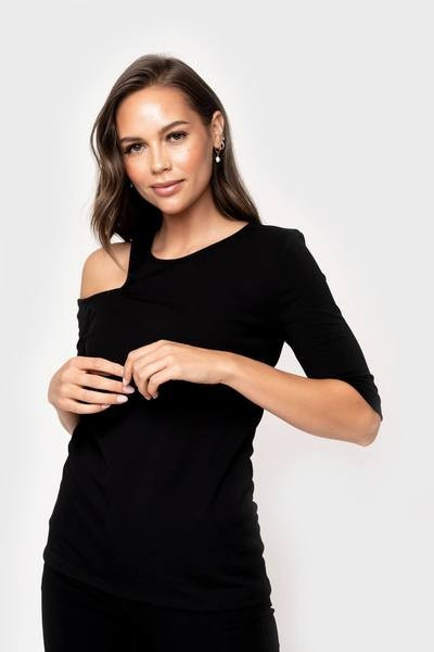 Elbow Sleeve Cut Out Top | Gibson