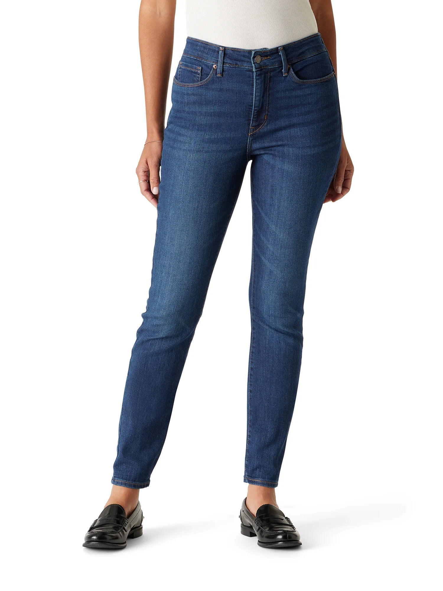 Levi Strauss Signature Women's Mid Rise Skinny Jeans, Tummy-Smoothing Pannel, Inseams: 27", 29", ... | Walmart (US)