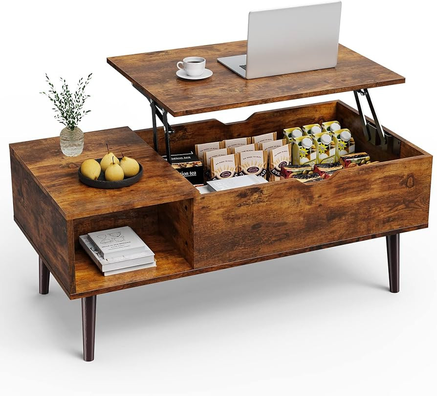 Sweetcrispy Coffee Table, Lift Top Coffee Tables for Living Room, Small Rising Wooden Dining Cent... | Amazon (US)