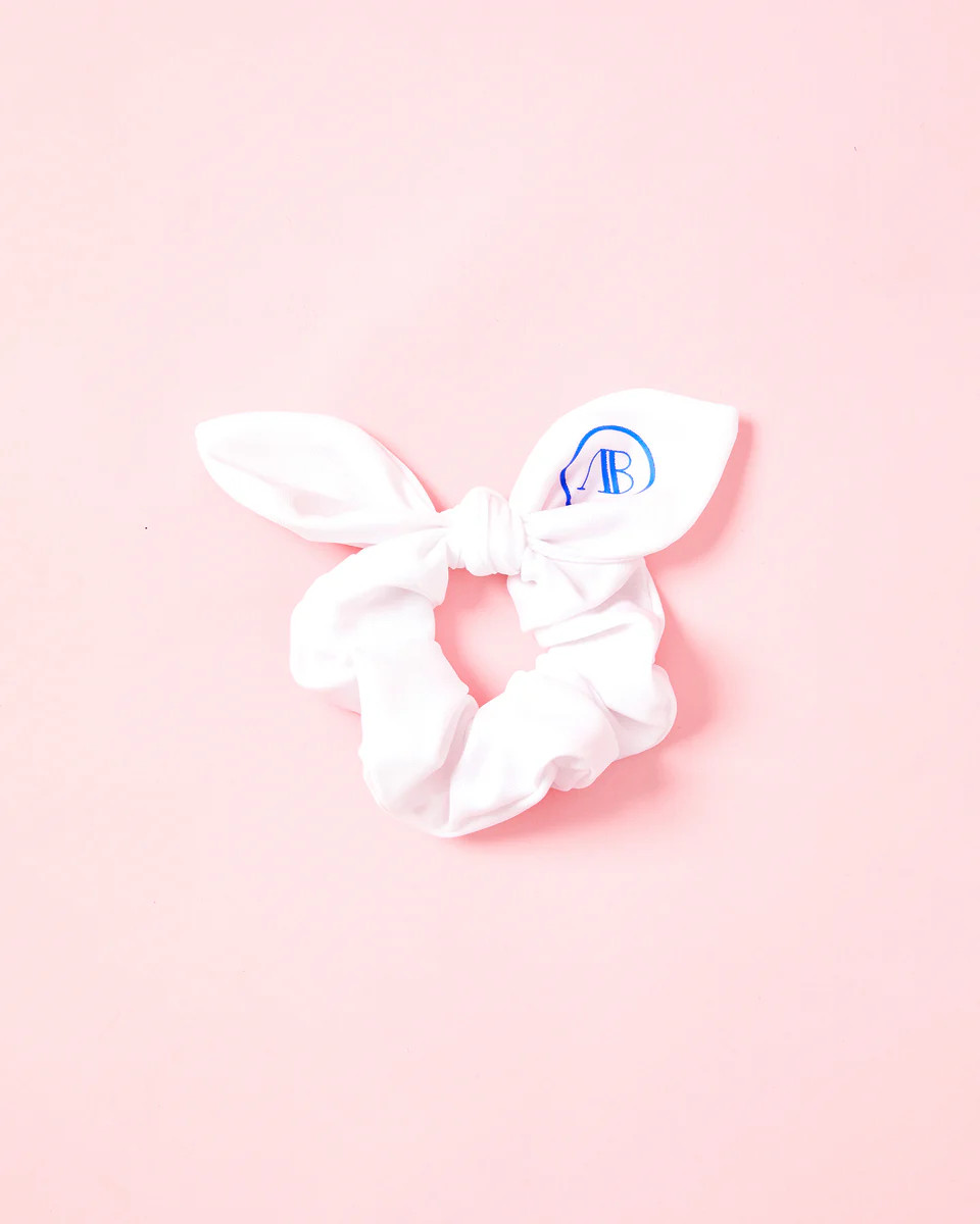 White AB Scrunchie | Addison Bay