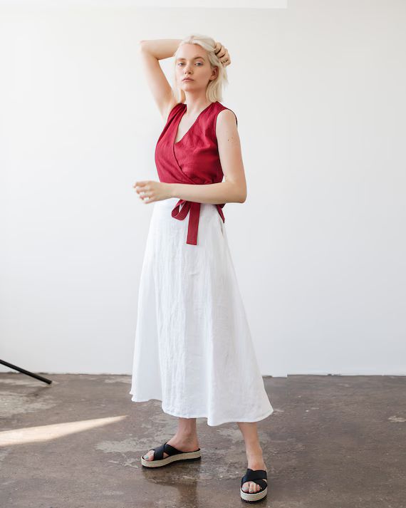 Ankle Length Linen Skirt INDIA Maxi Linen Skirt White Linen | Etsy | Etsy (US)
