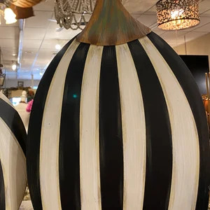 Small Tall Black & White Striped Pumpkin Metal Stake: Fall Halloween 2021 Collection | Etsy (US)