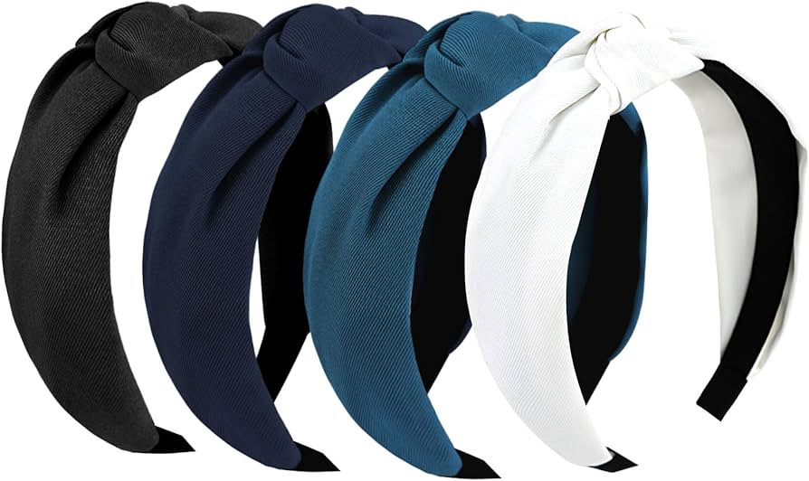 YISSION 4PCS Knotted Headbands for Women Girls Non Slip Wide Head Band Fashion Head Bands Top Kno... | Amazon (US)
