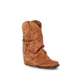No Boundaries Foldover Western Boots, Women's | Walmart (US)