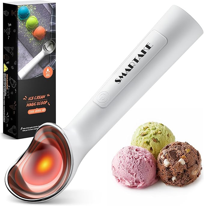 SMARTAKE Heated Ice Cream Scoop, Self Warming to 158°F for Hard Ice Cream, Rechargeable Electric... | Amazon (US)