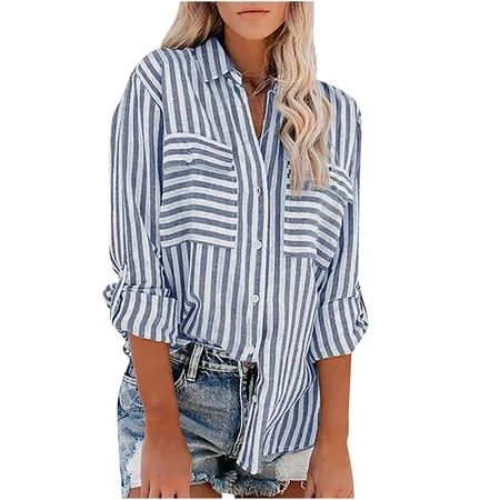 CYMMPU Trendy Pullover Long Sleeve Button Down Collared Fall Sweatshirt Spring Clothes for Women 202 | Walmart (US)