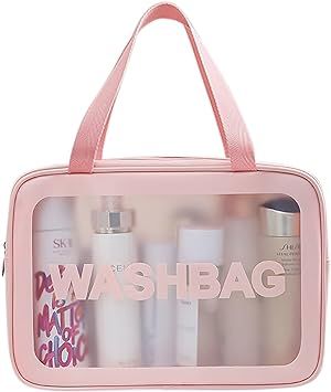 Travel Toiletry Bag for women and men, Matte Translucent Toiletry Bag with with Handy Handle, Mak... | Amazon (US)