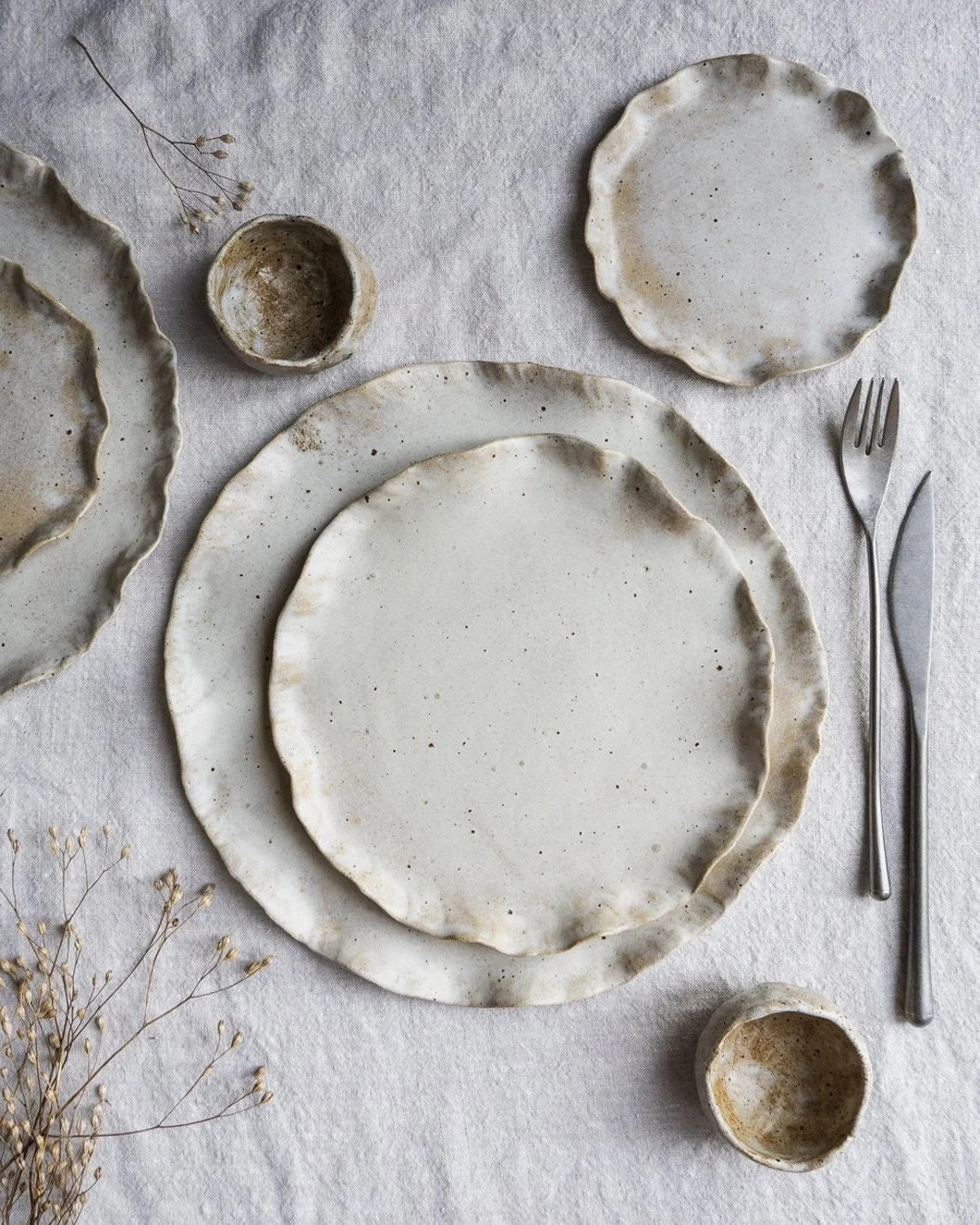 Ebba Stoneware Plates, Dinnerware, Handmade Dining - Etsy | Etsy (US)