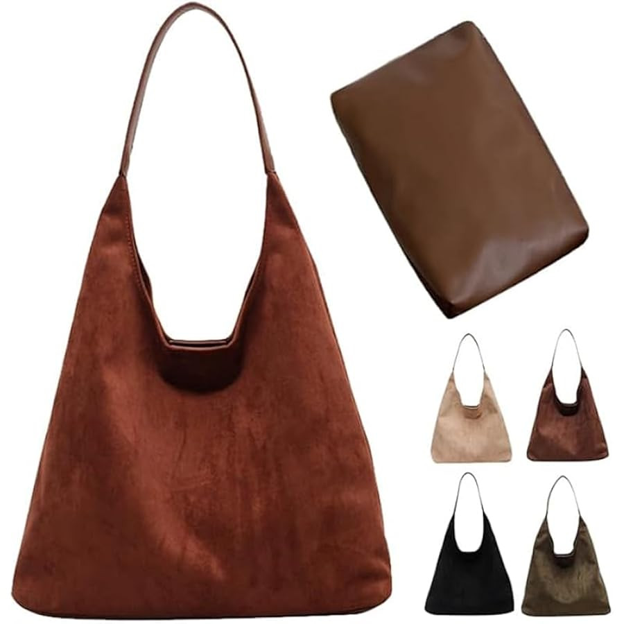 Suede Bag for Women Suede Hobo Bags Suedes Tote Bag Suedes Handbag Shoulder Bag | Amazon (US)