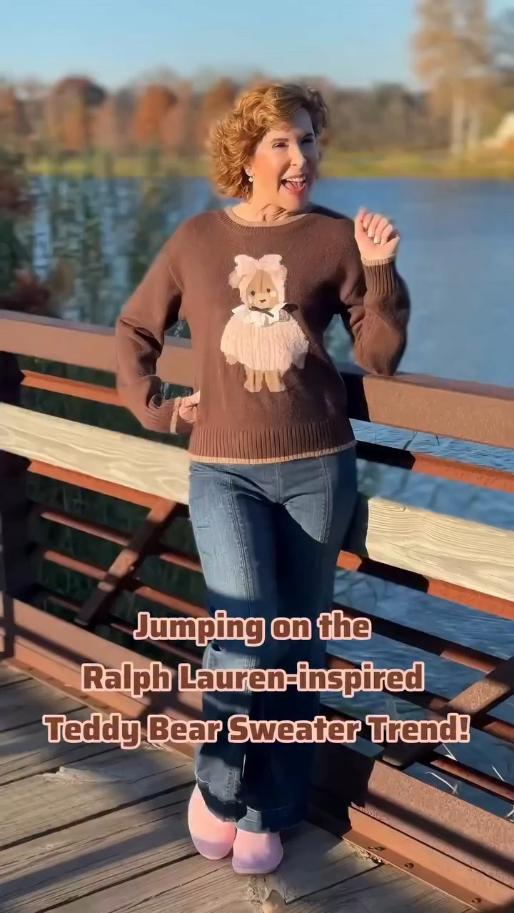 I didn’t expect to fall for a teddy bear sweater… and yet, here we are 
🧸🤣
If you love that classic, nostalgic Ralph Lauren-inspired teddy bear vibe, this is such a fun and affordable way to jump on the trend. It feels playful and fun, which honestly feels perfect for this season of life. 
(PLUS, your grandkids will L🩷VE it!)

I’m always attracted to pieces like this that spark a little joy, feel cozy, and still look pulled together for everyday life. I also rounded up a few other teddy bear sweaters I think you’ll love! 

#LTKFindsUnder50 #LTKOver40