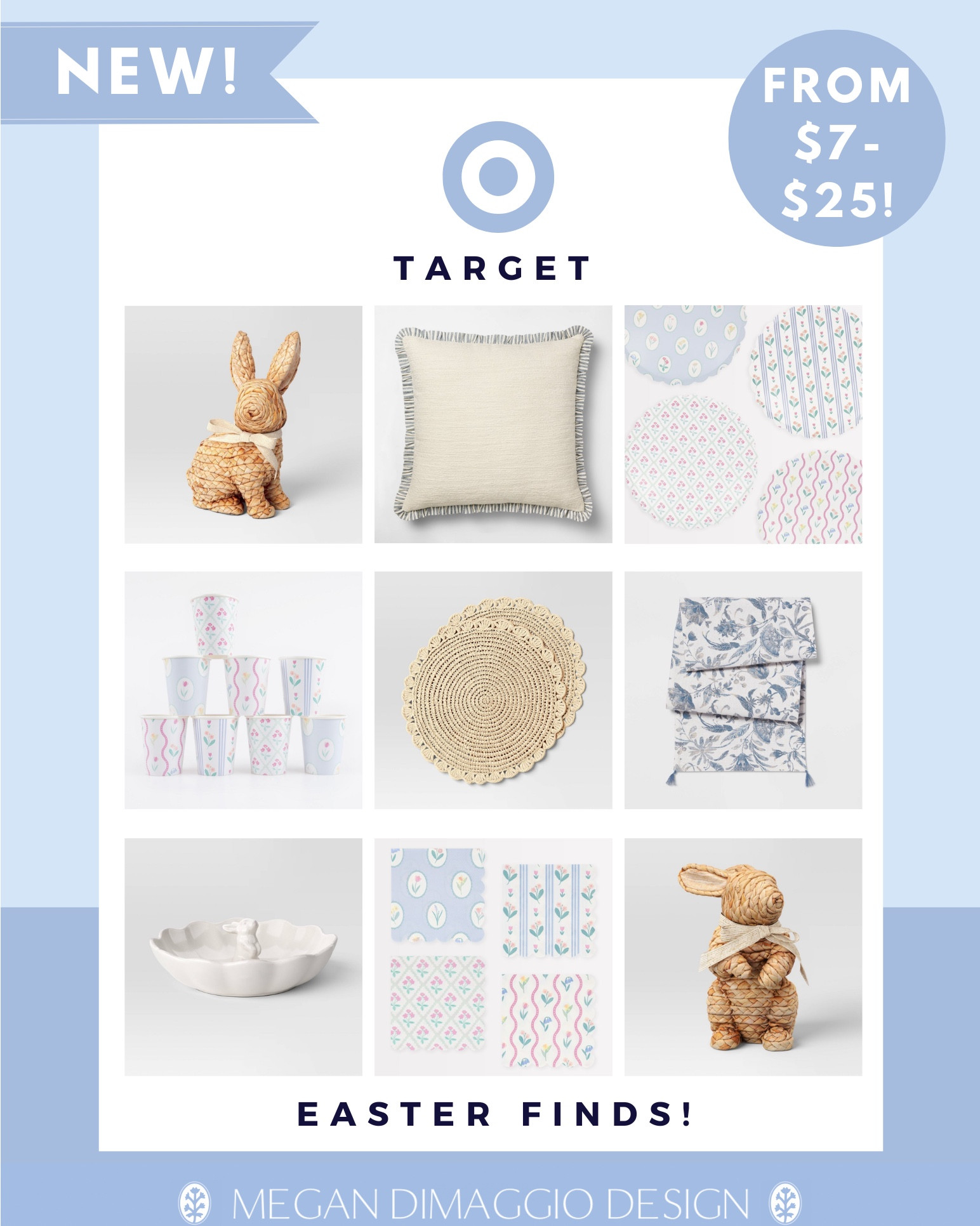 Brand new Easter arrivals from Target!! The best selling $15 woven bunnies are back in stock! Plus new woven chargers, block print napkins, cups & plates, the cutest cabbage tea set and more!! 🐰🤍

#LTKFamily #LTKFindsUnder50 #LTKHome