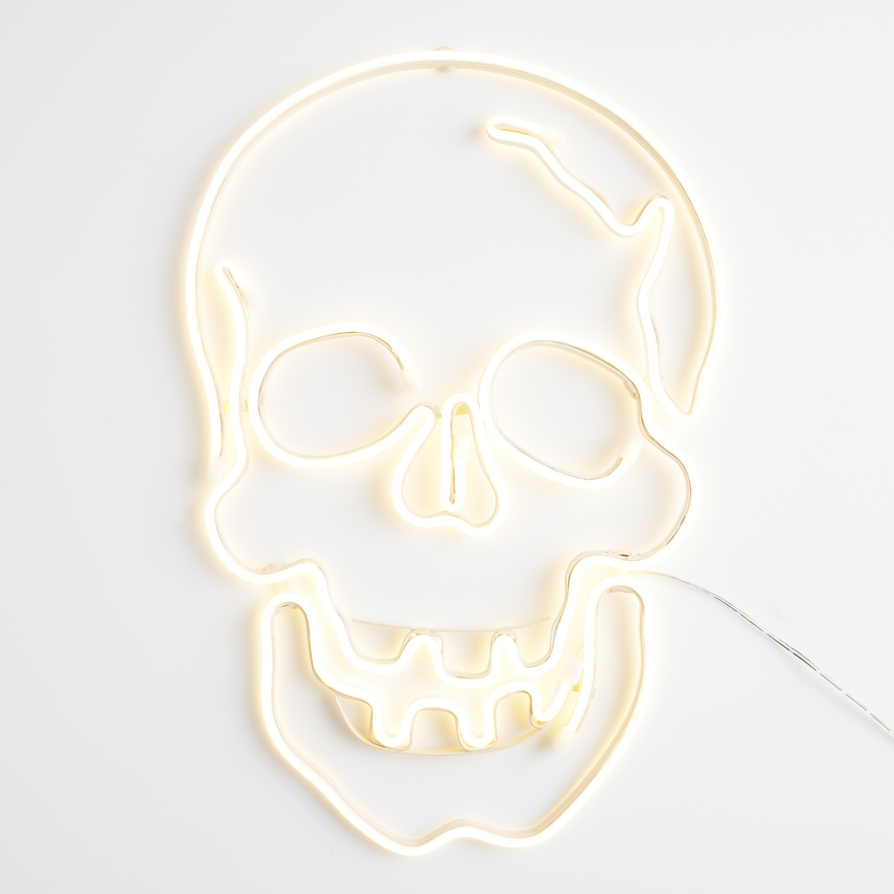 Neon White Skull LED Electric Sign Wall Decor | World Market