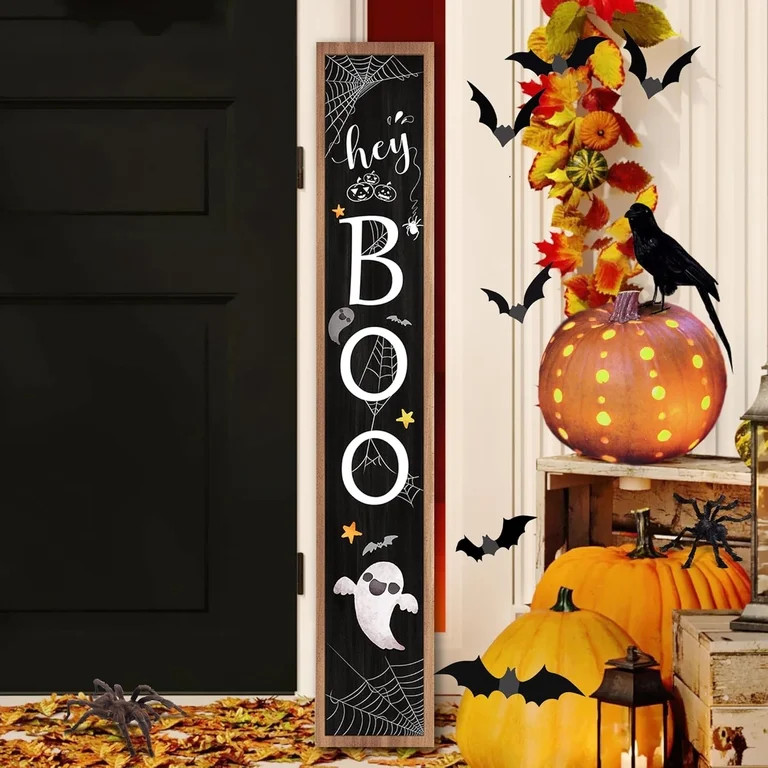 Halloween Welcome Sign for Front Porch Standing, BOO Wooden Porch Sign for Door Decorations, Farm... | Walmart (US)