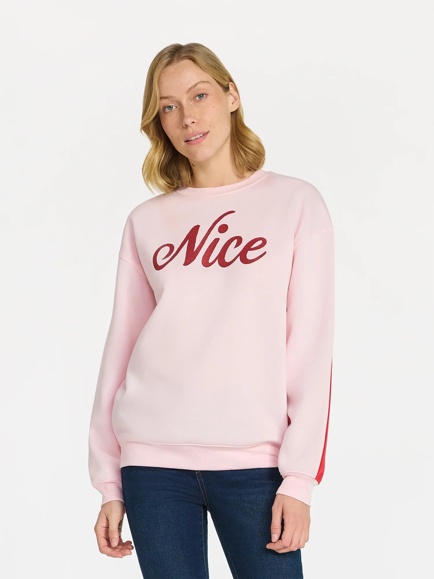 Christmas Women's Naughty and Nice Graphic Fleece Sweatshirt, Sizes XXS-XXL | Walmart (US)