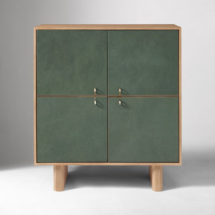 Cacius Leather Front Cabinet (32") | West Elm (US)