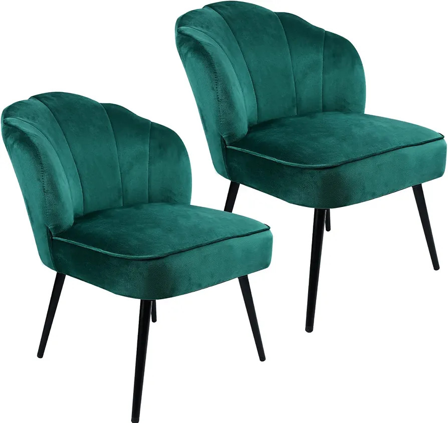 ECOMEX Velvet Accent Chair Set of 2,Living Room Chair Set, Velvet Single Sofa Chair, Modern Leisu... | Amazon (US)