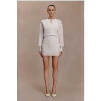Xaden Wool Mix Knit Mini Dress - Oat Marle I MESHKI I Size M | MESHKI US