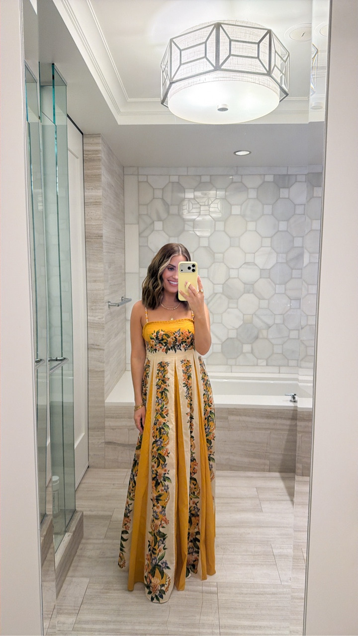 Dinner look from last night! Wearing a size small and it gives enough room to be bump friendly too 🙌🏼 This brand has stunning dresses that are a splurge, but they’re always timeless and perfect for vacations, date nights, events, etc! 

#LTKootd #LTKSeasonal #LTKPetite