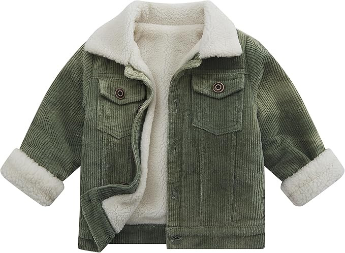 Morubut Toddler Boy Winter Thick Corduroy Coat Baby Boys Sherpa Lined Jacket Outwear | Amazon (US)