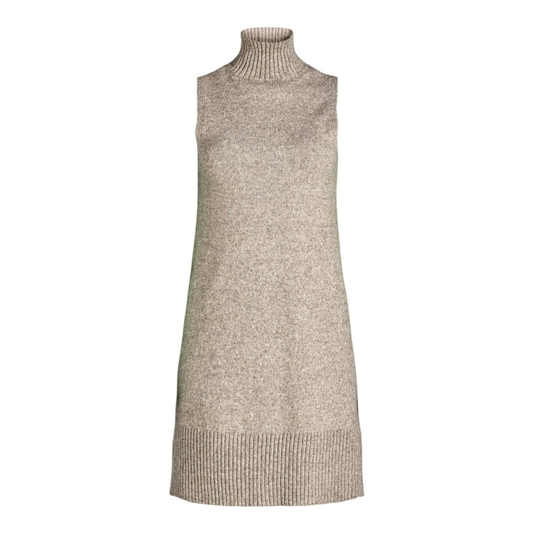 Free Assembly Women’s Sleeveless Turtleneck Sweater Mini Dress, Sizes XS-XXL - Walmart.com | Walmart (US)