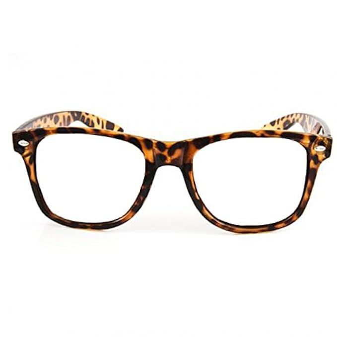 Retro Horned Rim Retro Classic Nerd Glasses Clear Lens | Amazon (US)