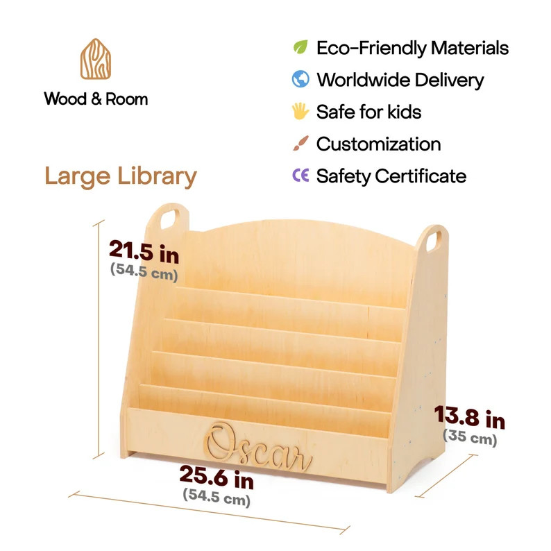 Large Montessori Bookshelf, Montessori Furniture, Kids Boocase, Baby Book Shelf, Wood Book Storag... | Etsy (US)