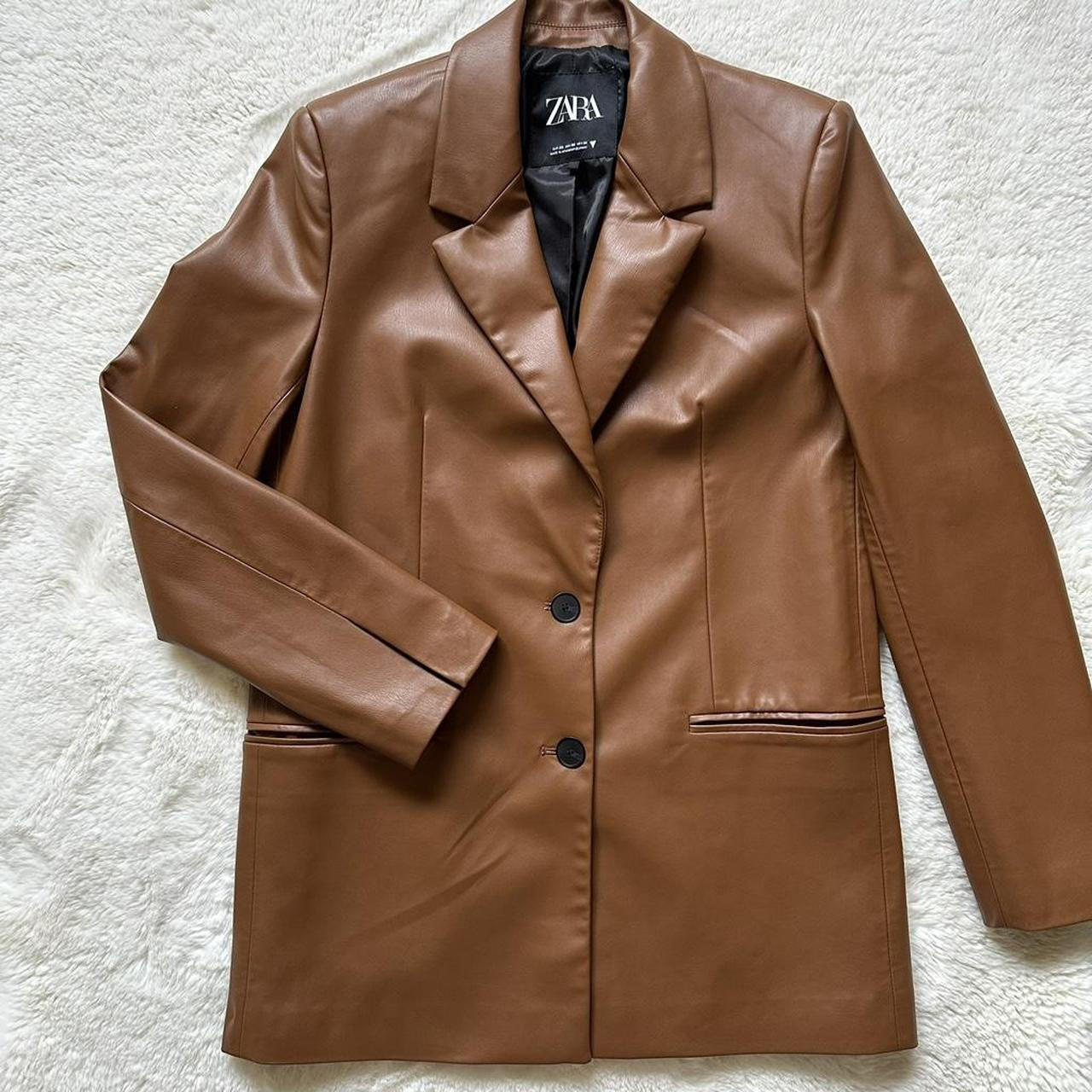 Zara Women's Tailored jacket - Brown/Tan - XS | Depop US