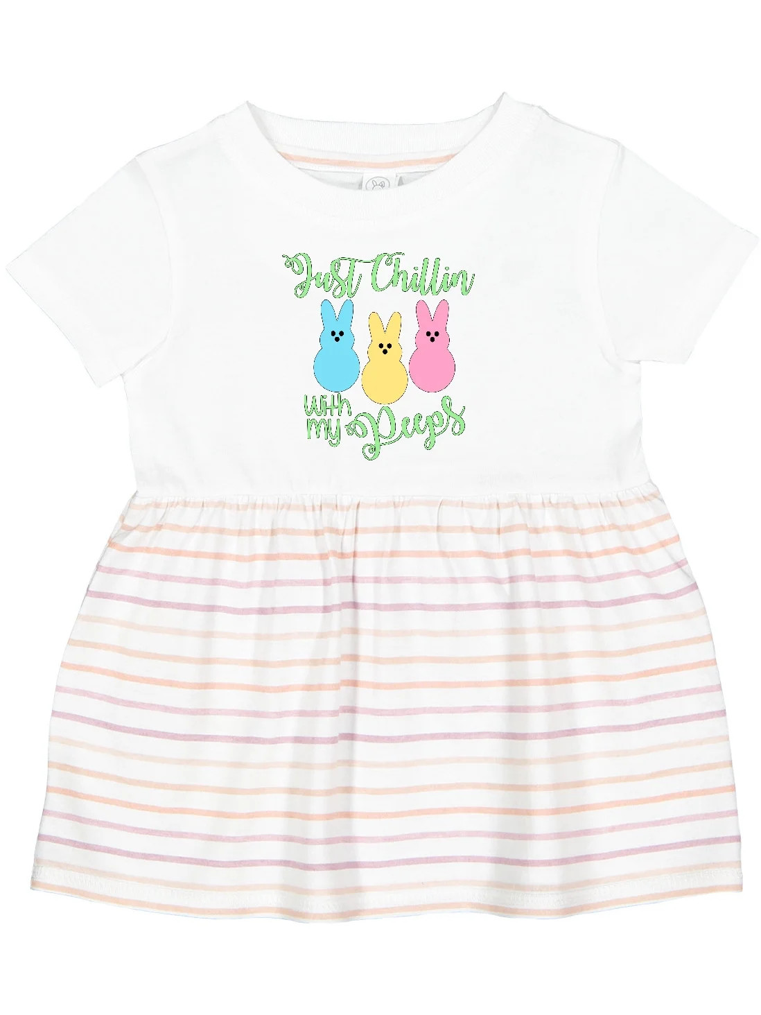Inktastic Funny Easter Just Chillin' with My Peeps Girls Baby Dress | Walmart (US)
