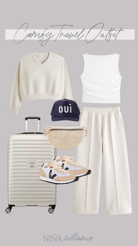 Comfy Travel Outfit! Summer sneakers - summer belt bag - summer tank top - neutral activewear 

#LTKTravel #LTKActive #LTKSaleAlert
