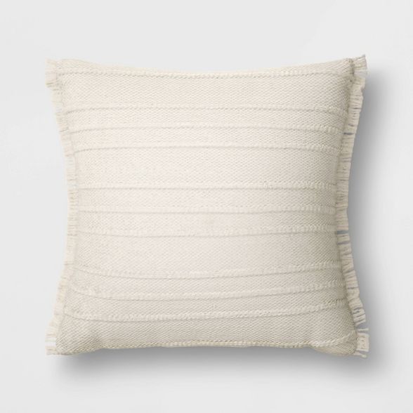 Oversized Cotton Textured Striped Throw Pillow with Fringe - Threshold™ | Target