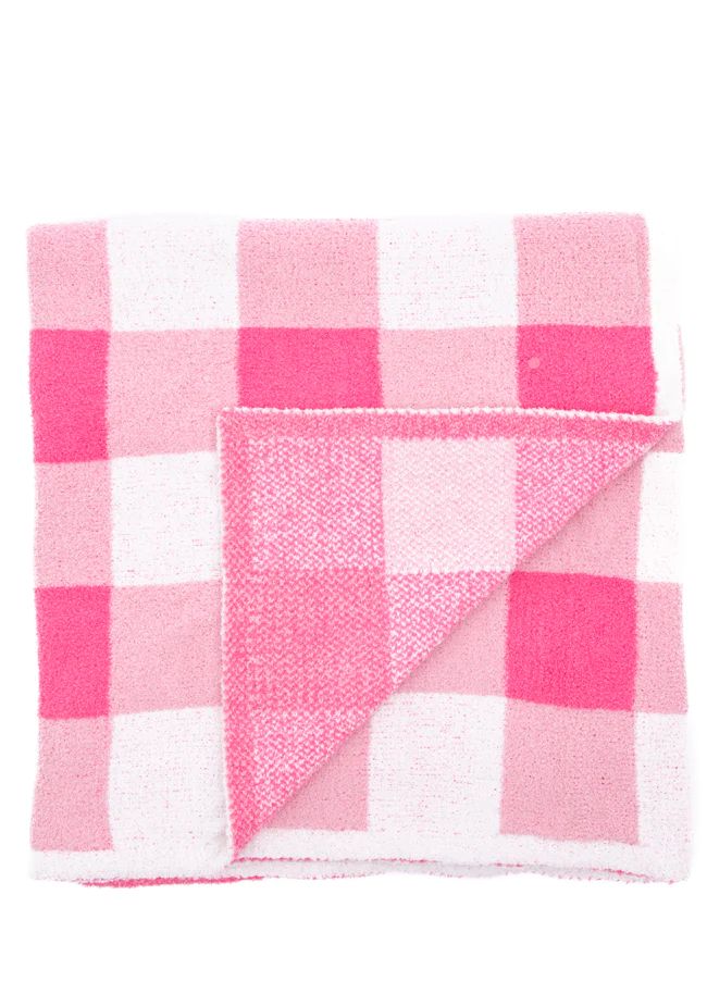 Make Me Believe Hot Pink Gingham Blanket | Pink Lily