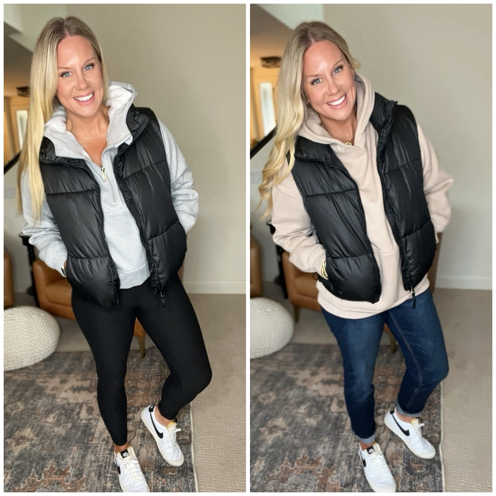 Cozy look with this Old Navy vest that is half off right now!! 

My Nikes are also on s@le with code FLASH @ check0ut!! 

#LTKshoecrush #LTKover40 #LTKfindsunder50