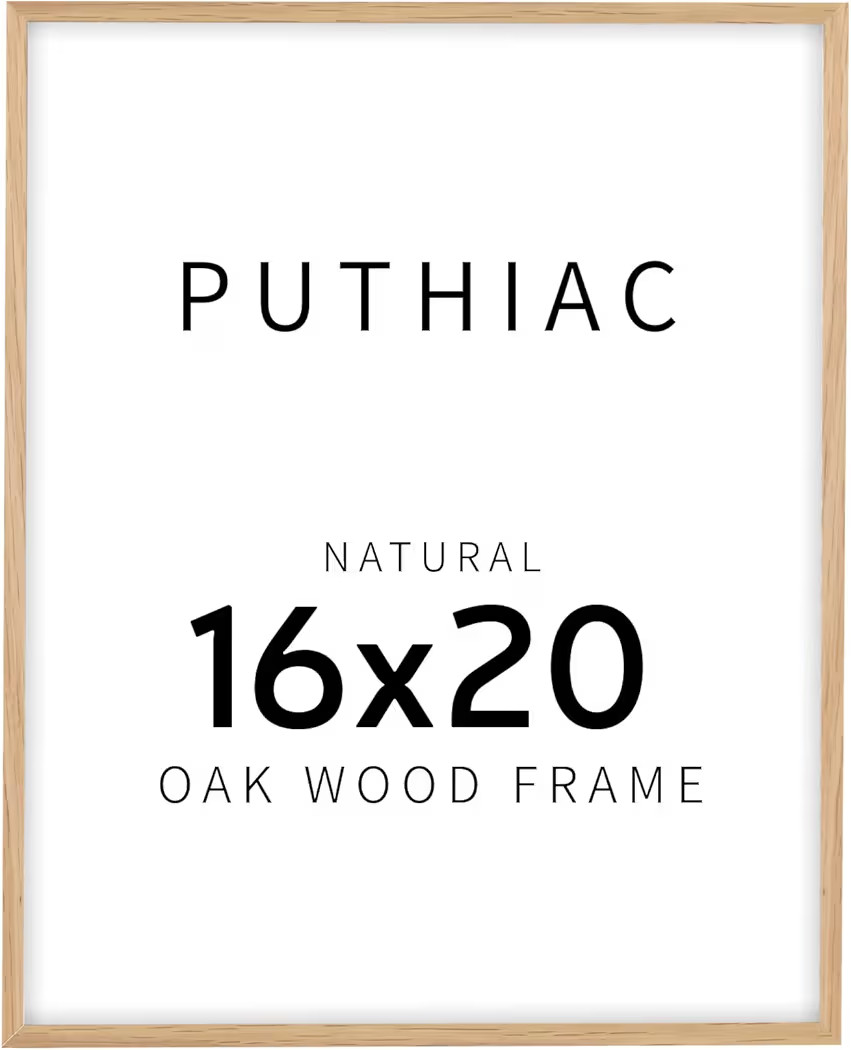 puthiac 16x20 Picture Frames for Wall - Minimalist 16x20 Oak Wood Frames, 16"x20" Picture Frame W... | Amazon (US)