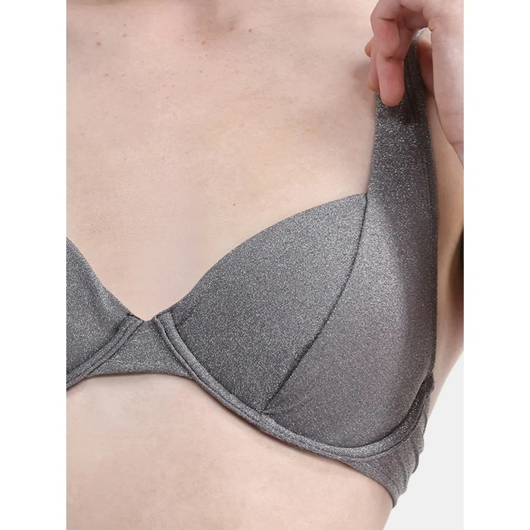 No Boundaries Women's Lurex Thread Underwire Swim Top, Sizes XXS - XXL | Walmart (US)