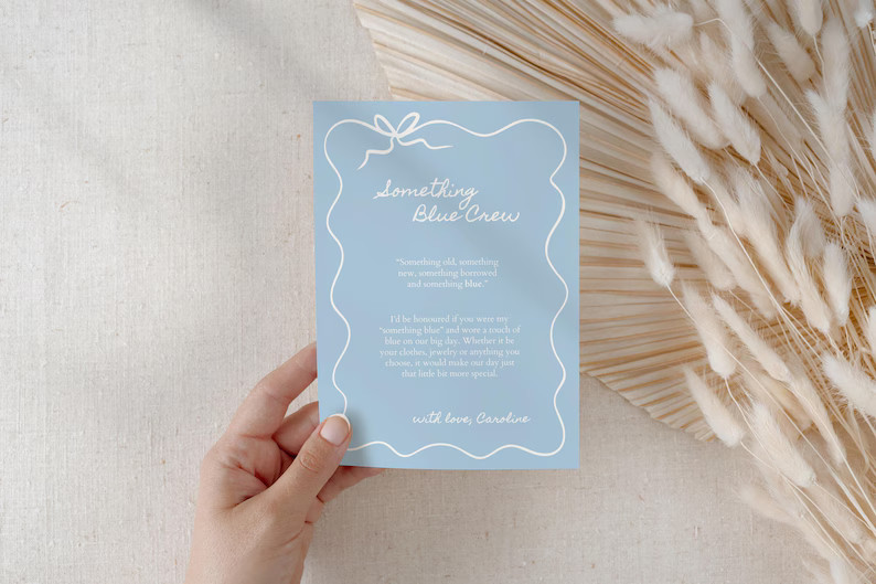 Something Blue Crew Card, Will You Be My Something Blue, Unique Bridesmaid Proposal Card Template... | Etsy (US)