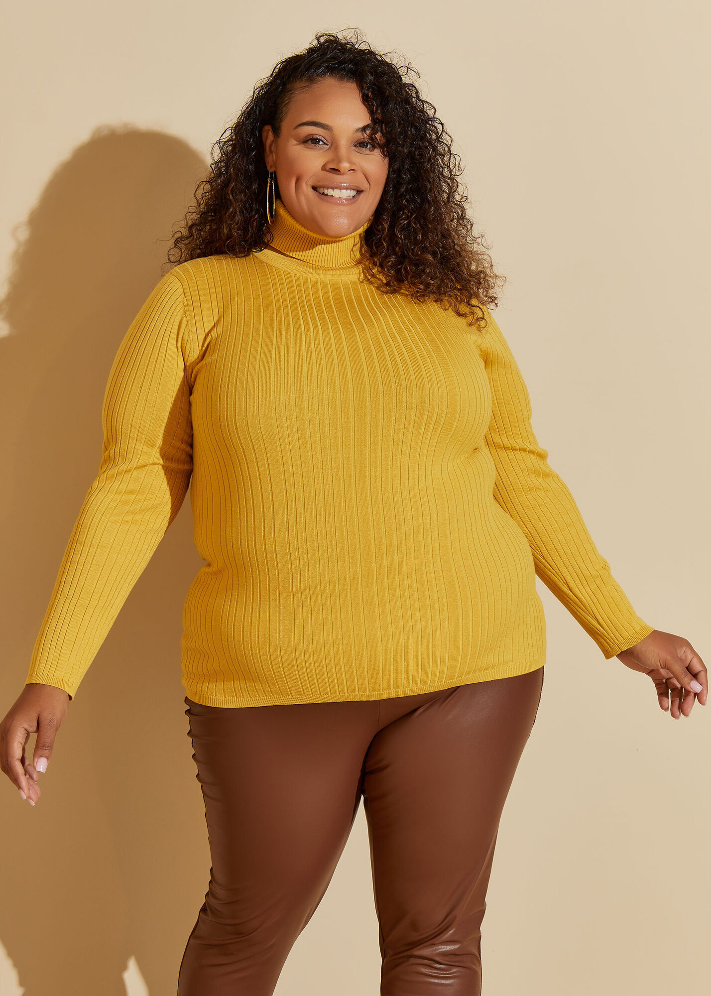 Ribbed Turtleneck Sweater | Ashley Stewart