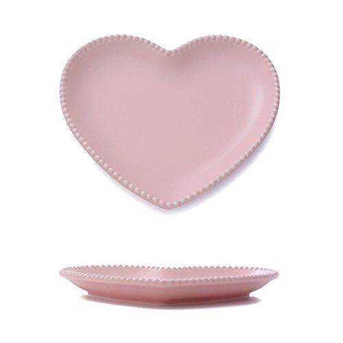 CHOOLD Elegant Ceramic Heart Shaped Dessert Plate for Kitchen Party, 7 Inch - 1 PCS | Amazon (US)