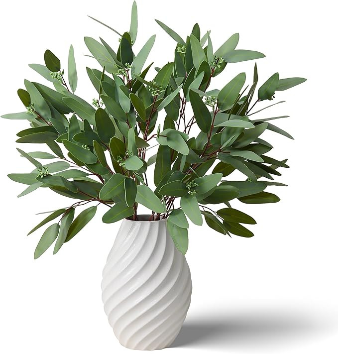 Ziwon Artificial Eucalyptus Stems, Real Touch Faux Greenery for Vase Decor, Realistic Fake Eucaly... | Amazon (US)