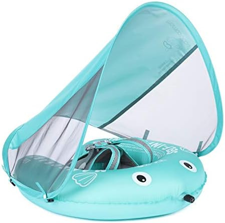 HECCEI Mambobaby Self-Inflating Baby Swim Float with Canopy, Newest Compressible Folding Pool Bab... | Amazon (US)