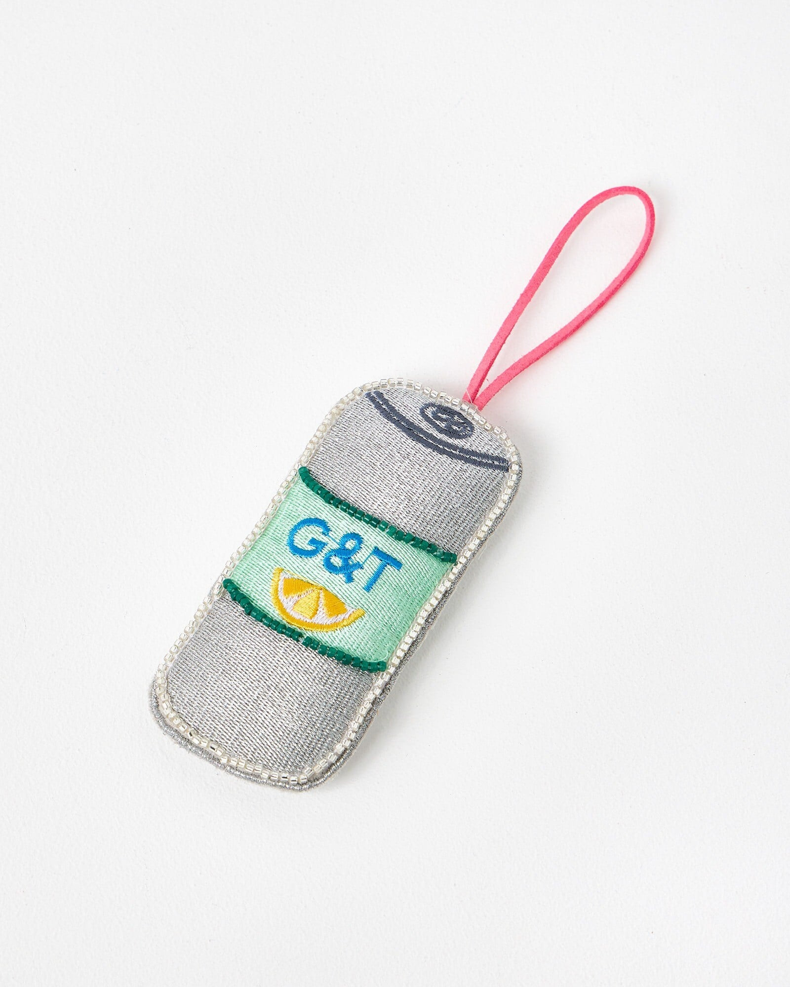 G&T Can Embroidered Christmas Tree Decoration | Oliver Bonas | Oliver Bonas (Global)