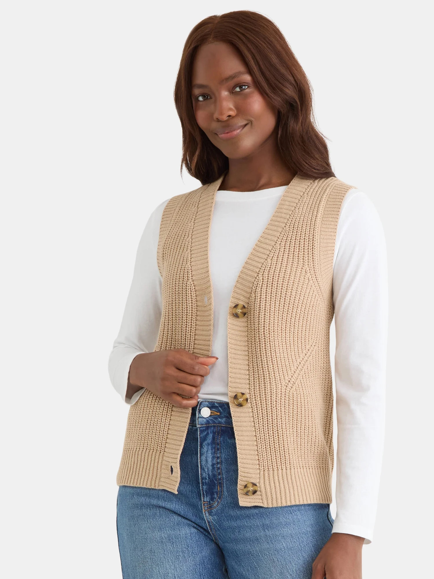 Time and Tru Women's Sweater Vest, Sizes XS-XXXL | Walmart (US)