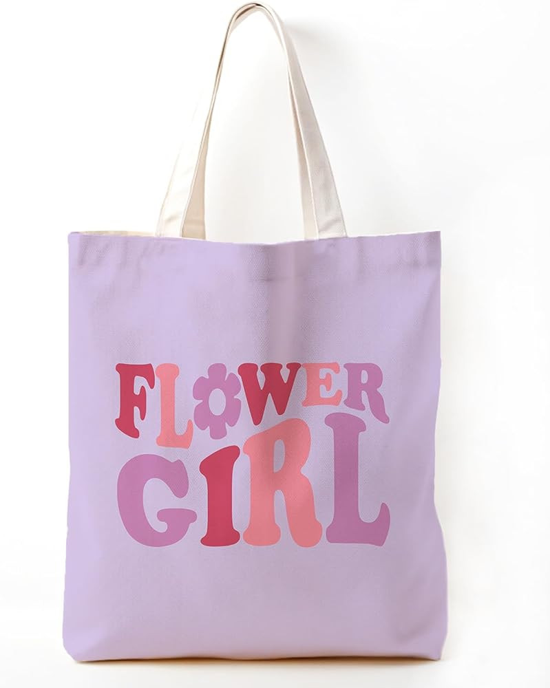 Flower Girl Proposal, Flower Girl Gifts Bag From Bride, Canvas Tote Bag Aesthetic for Women, Brid... | Amazon (US)
