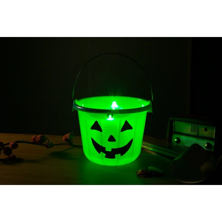 Teal Pumpkin Trick-or-Treat Bucket – 12-inch Light-Up Candy Pail, Halloween by Way To Celebrate | Walmart (US)